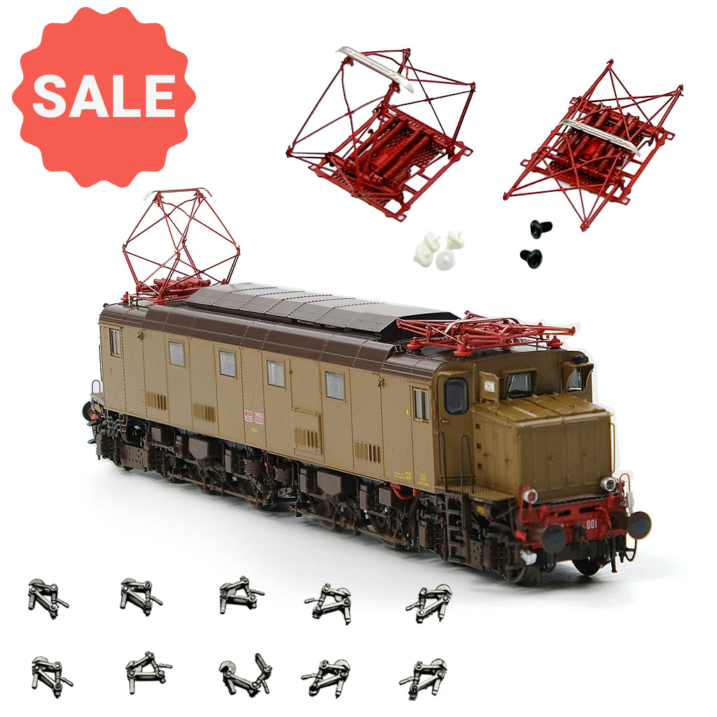 【Bundle Offer】Aimx Models Locomotiva Elettrica FS E 428 001 prototipo Breda – 90°Anniversario E 428 – H0 1/87 AX2003 + R1000 Metal Hooks Set + R1100 Pantograph Set