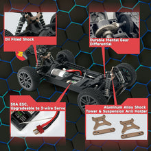 Carica l&#39;immagine nel visualizzatore di Gallery, ZROAD 1/12 Hobby RC Buggy - 4WD, RTR, fuoristrada Drift Car, velocità rapida, lega di alluminio
